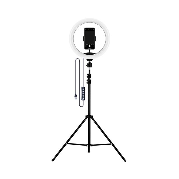 RGB LED Ring Light with Phone Clip MJ33 + Tripod
