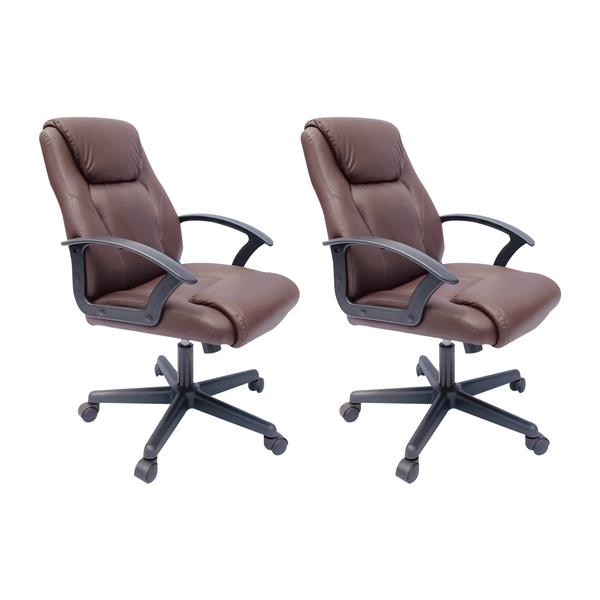 Set Of 2 Comfortable Erogonomic Office Chair With Armrest And Wheels