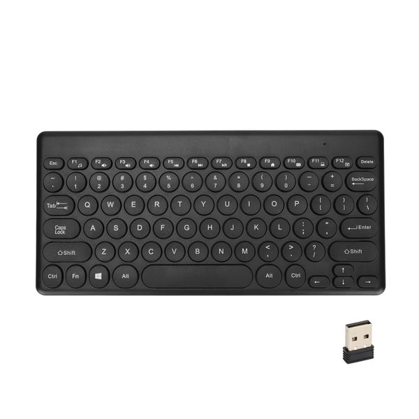 Wireless Keyboard Office 78 Key Ergonomic Black