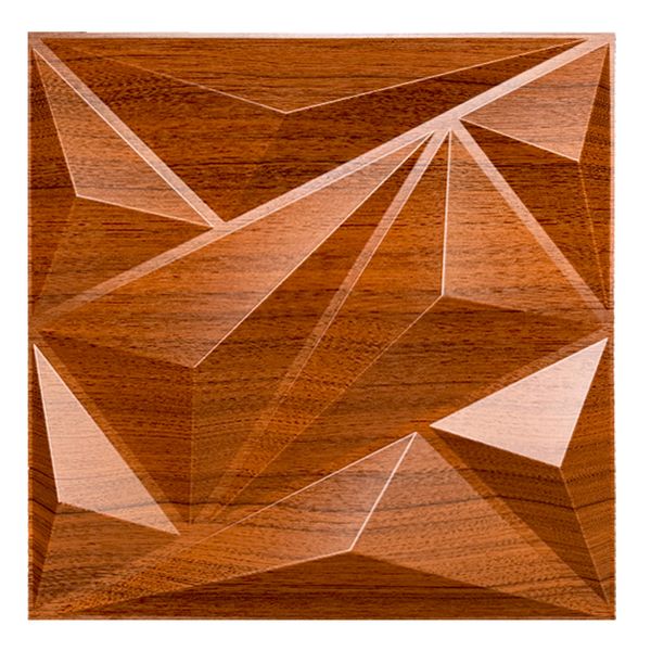 16 Pieces (4M ) 500X500mm 3D PVC Wall Panel Oak Wood Diamond Design