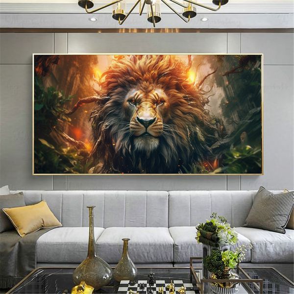 Canvas Wall Decor - Mystical Jungle Roar - 0468