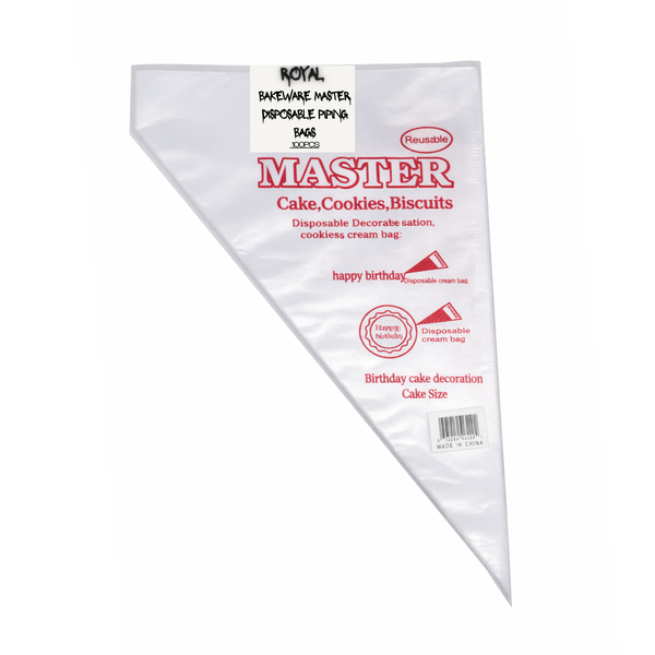 ROYAL Disposable Piping Bags - Master Cake Decorating Bags - 100 Pack (M)