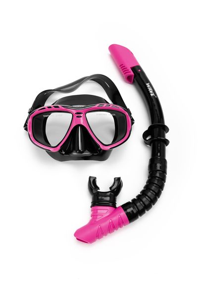 Wave Coral Adult PVC Mask Snorkel - Black Size 12+ years