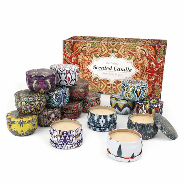 16pcs Scented Candles Set Soy Wax Candles Smokeless Relaxing Fragrance