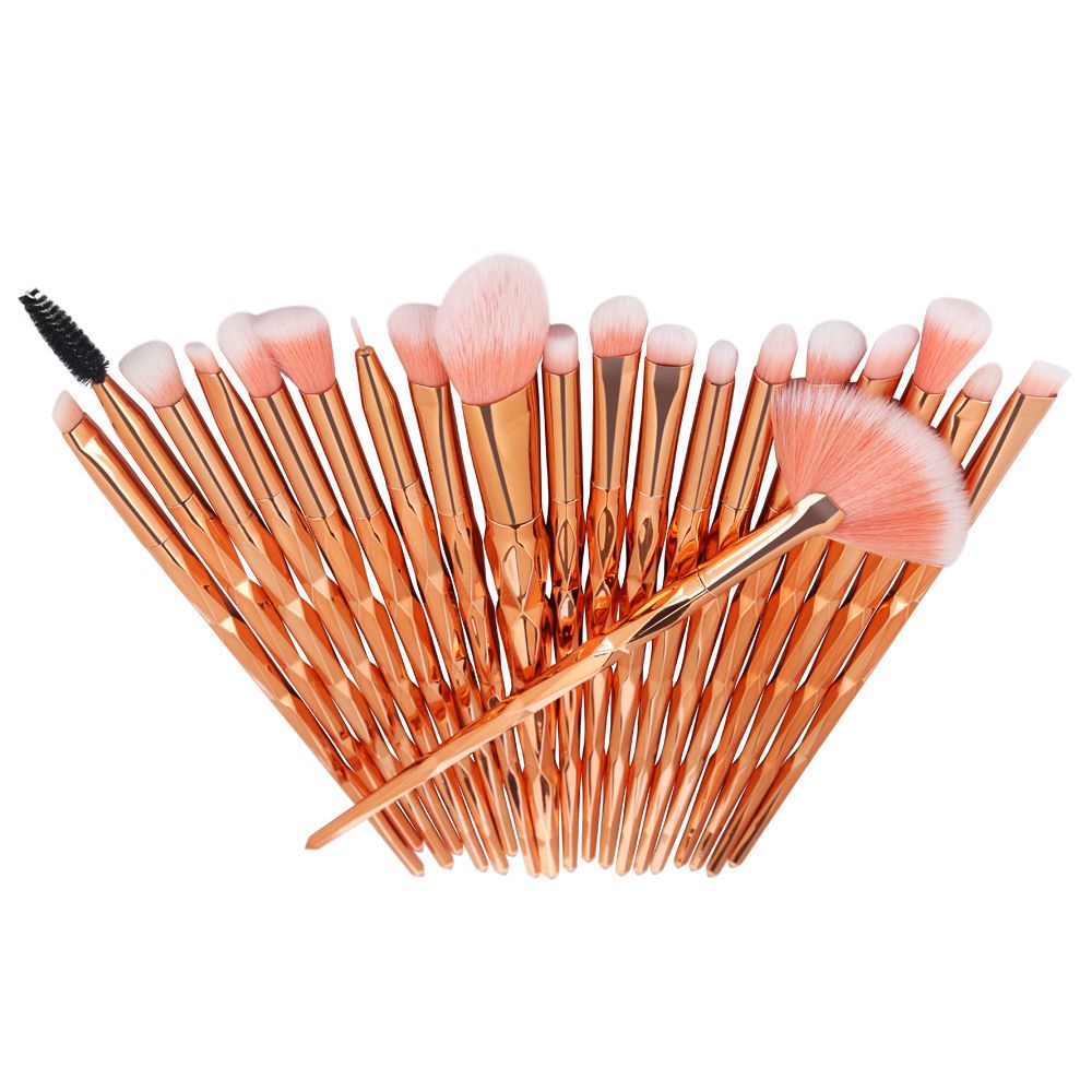 Professional 20 Pieces Diamond Handle Makeup Brush Set - Rose Gold ...