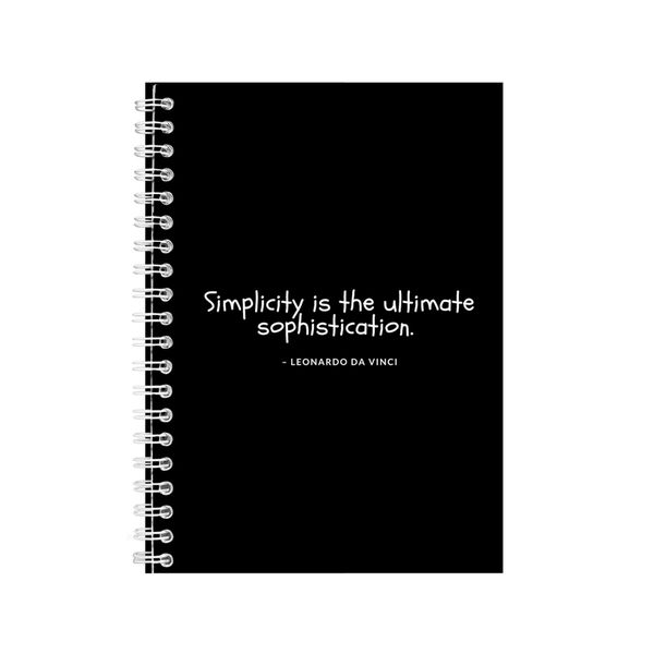 Simplicity A5 Notebook Spiral Lined Motivational Saying Graphic Notepad 160