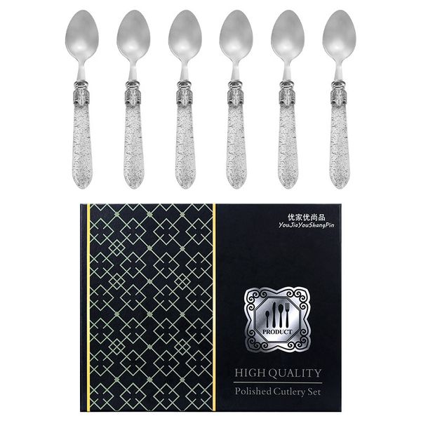 6 Stainless steel spoon set