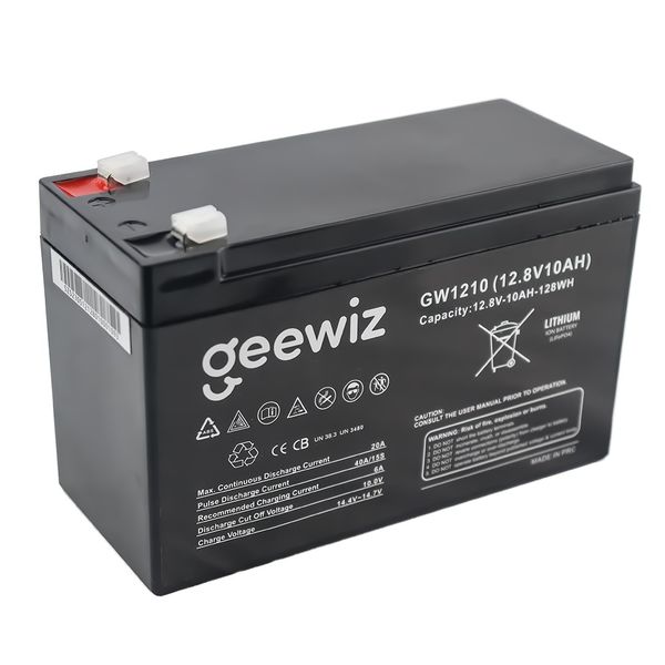 GeeWiz 12V / 10Ah (up to 40A Discharge) Lithium LifePO4 Battery - 7Ah Size