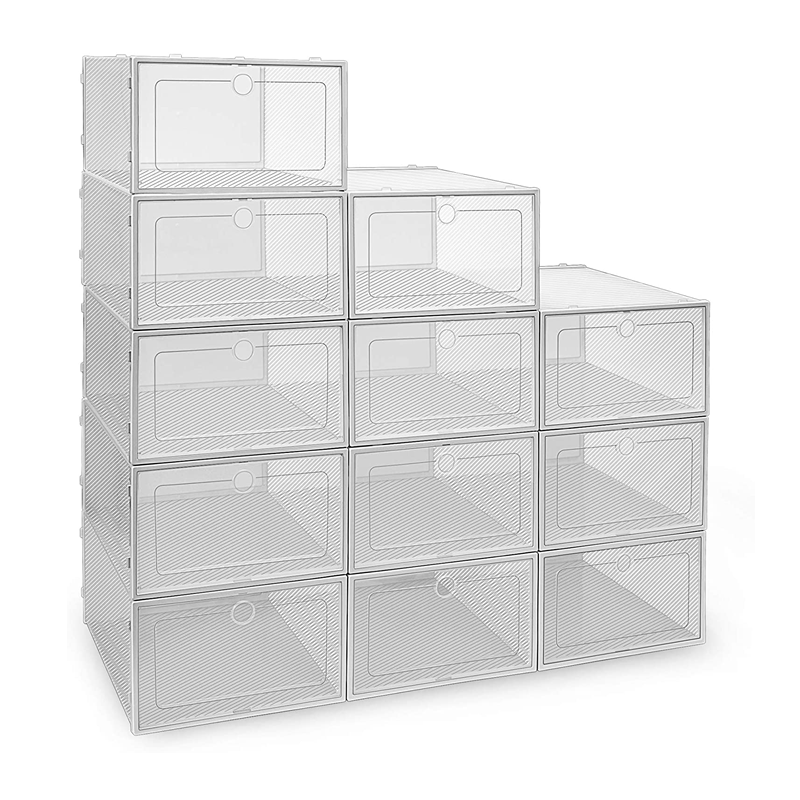 Set Of 12 Thickened Clear Plastic Shoe Organizer Containers | Shop ...