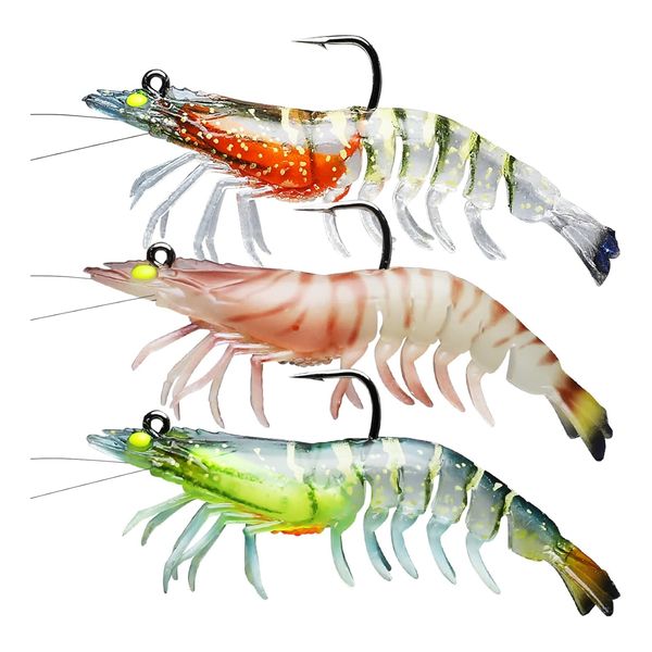 OQIMAX 3-Pack Pre-rigged Crayfish Swimbait Fishing Jigs