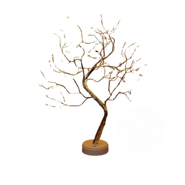 Silver Trunk Indoor Branch Christmas Tree with lights 50cm