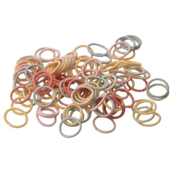 100-Piece Super Tiny Hair Elastic Set - Mixed Pastel Colours