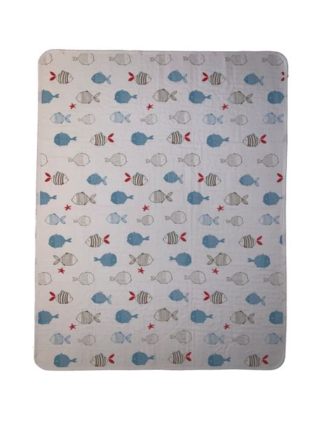 Olive Tree - Waterproof Nappy Changing Pad / Baby Mattress Liner - Fish