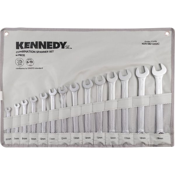 KENNEDY SE 6-19MM CV Combination Spanner Set 14 Piece