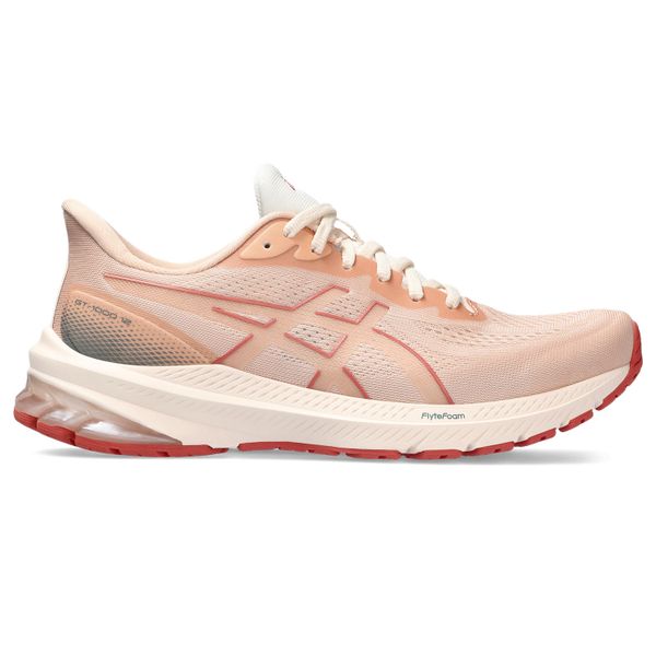 ASICS Women's Gt-1000 12 Road Running Shoes - Pale Apricot/Light Garnet