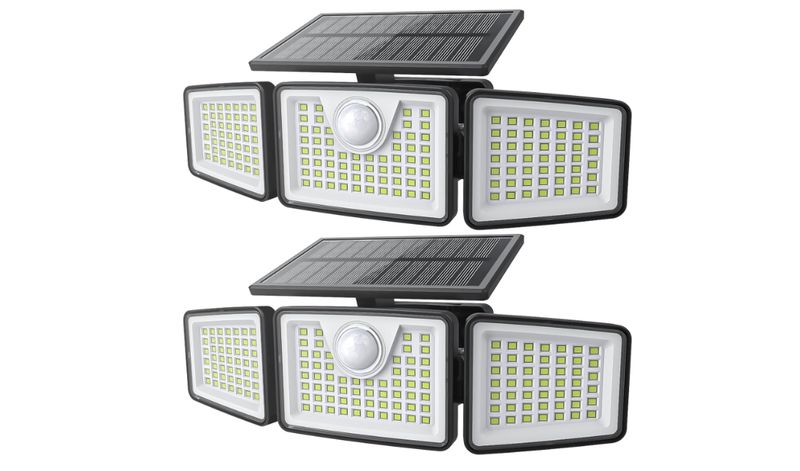 3 Head Outdoor Solar Lights with Motion Sensor