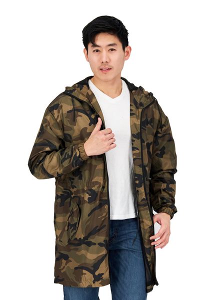 Brave Soul Men's Parka Jacket - Green Camouflage