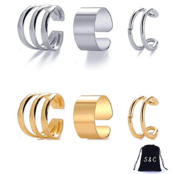 S &amp; C Elegance: 6-Piece Mix &amp; Match Cuff Earrings Set