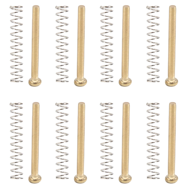 8 Pcs M2.5x32MM Electric Guitar Adjust Height Screw and Spring gold