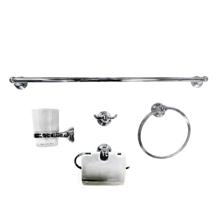 Kirk Aqua 5 Piece Chrome Plated Zinc Finish Bathroom Accessory Set
