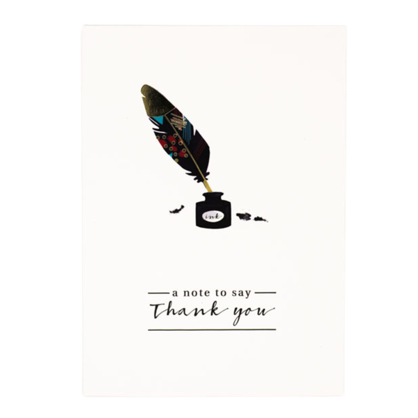 Greeting Card - "A Note to say Thank You" - Quill &amp; Ink