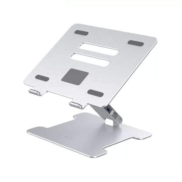Multipurpose Foldable Aluminium Alloy Adjustable Laptop Stand - Silver