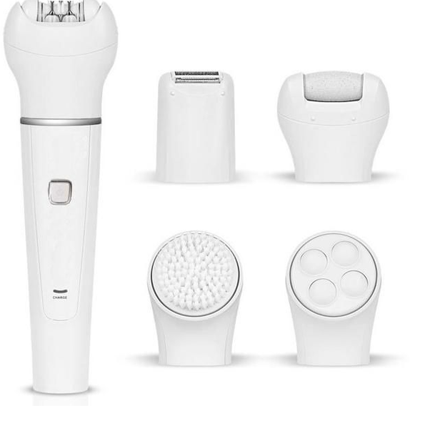 5 in 1 Epilator, Cleansing Brush, Massager, Shaver, Callus Remover
