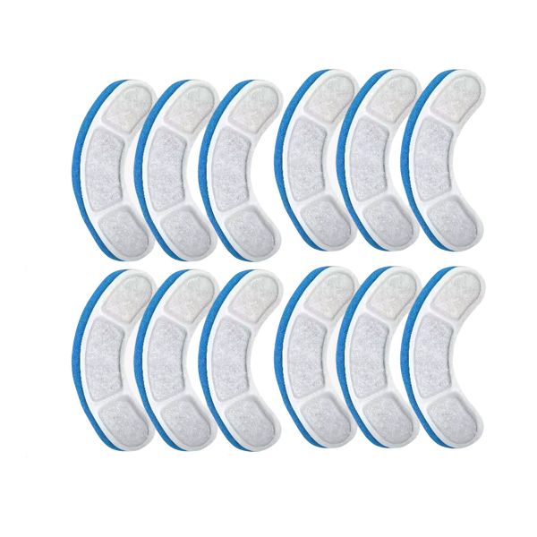 12 Piece Pet Fountain Filter Replacements Filter Element Kit Blue White