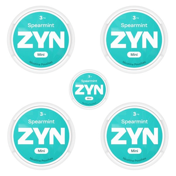 Zyn Mini Nicotine Pouches - Spearmint 3mg - 5 Pack (75 Pouches)
