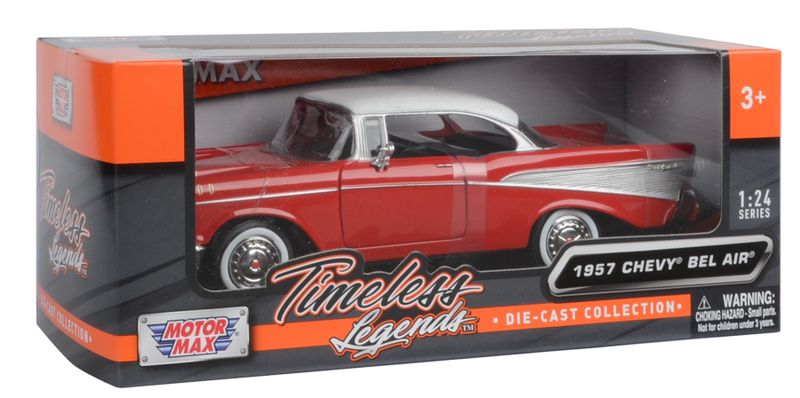 Motormax 1:24 Scale 1957 Chevy Bel Air Red Diecast Vehicle