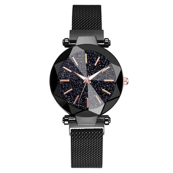 Ladies Starry Sky Magnetic Mesh Watch Classic in Black