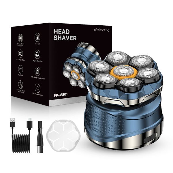7D Head Shaver,IPX7 Wet/Dry Electric Razor for Scalp/Face/Beard/Body