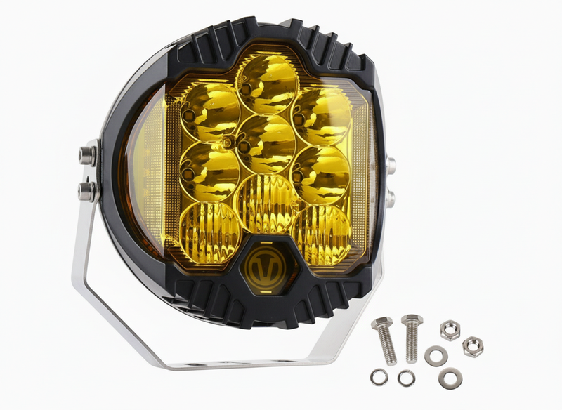 2 Piece 7 Inch 90W LED Offroad Spot Lights - Yellow Black