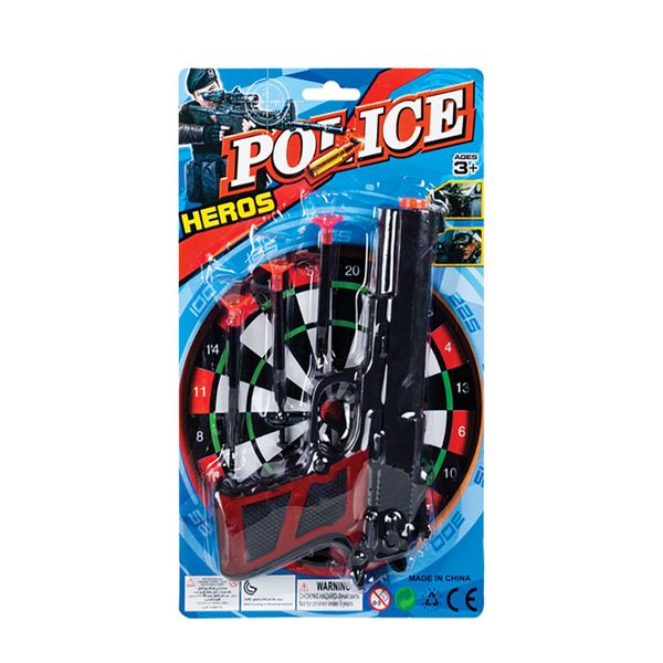 Toy Hand Gun Set - Police - Suction Darts - 4 Pack