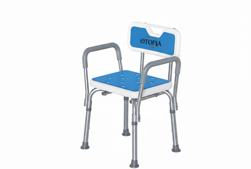 Shower Chair for Seniors with Armrests &amp; Backrest