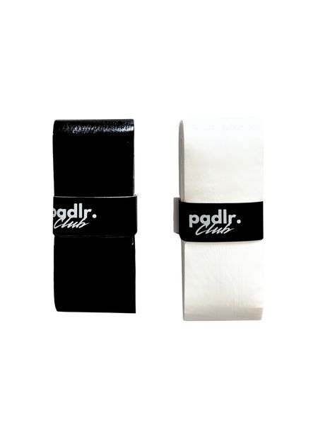 Padlr Club Premium Padel &amp; Tennis Overgrips - Black &amp; White Pack of 2