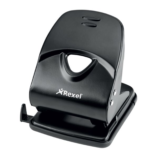 Rexel V240 2 Hole Metal 40 Sheet Punch - Black