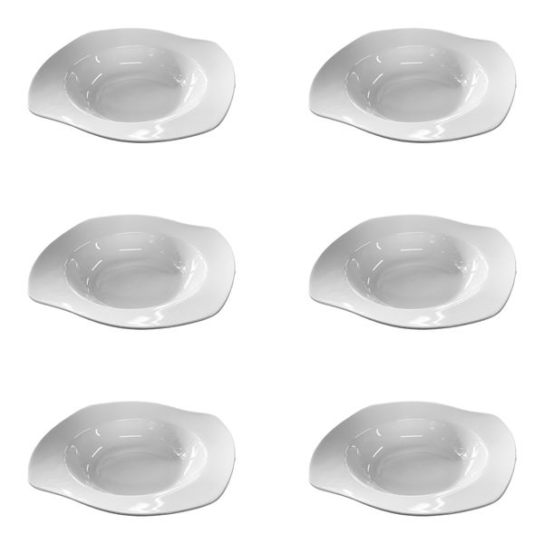 6 Piece Bowl 20Cm Wave Round White