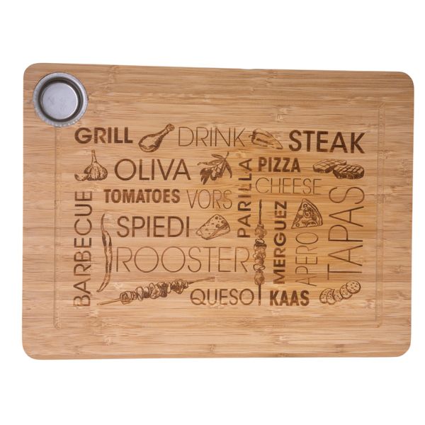 5five Bamboo Cutting Board Rectangular with Script 38x28cm