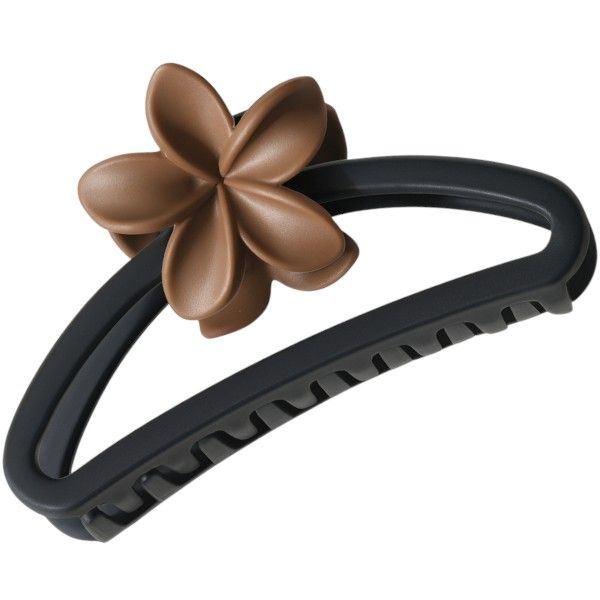 Flower-Detail Matte Claw Hair Clip