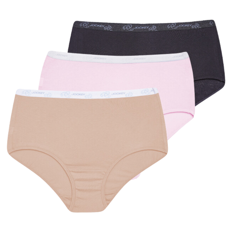 Jockey Ladies Underwear 3 Pack Classic Full Brief 100% Cotton Image