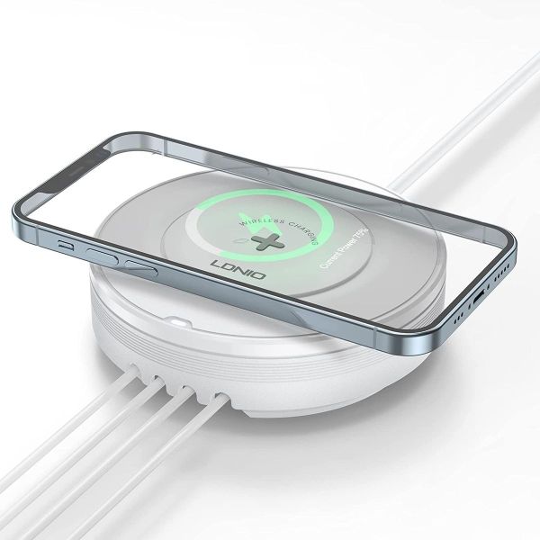 Desktop Wireless Charger 32Watt Type C + 3 USB Multi-Ports--(
