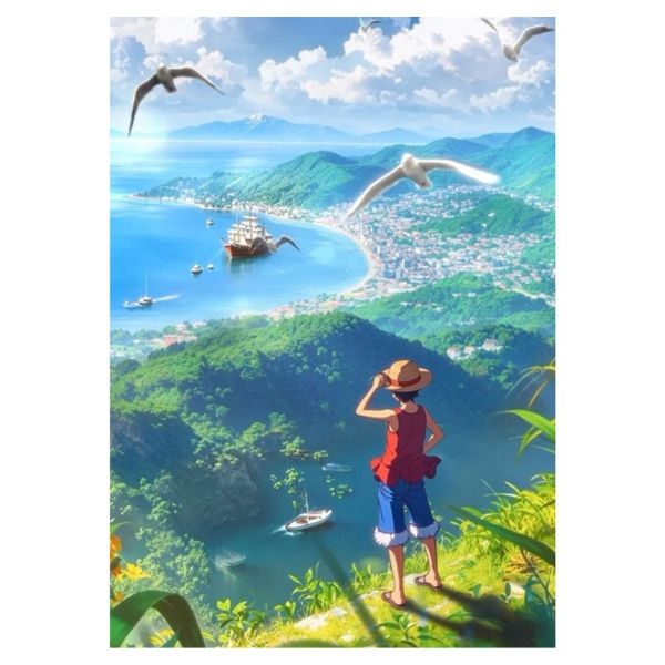 Luffy Overlooking Mountain View - A1 Poster