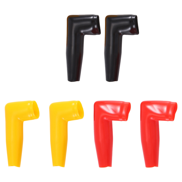 6pc Electric Guard Motor Winch Cable Terminal Boot Rubber Cover Black+Red+Y