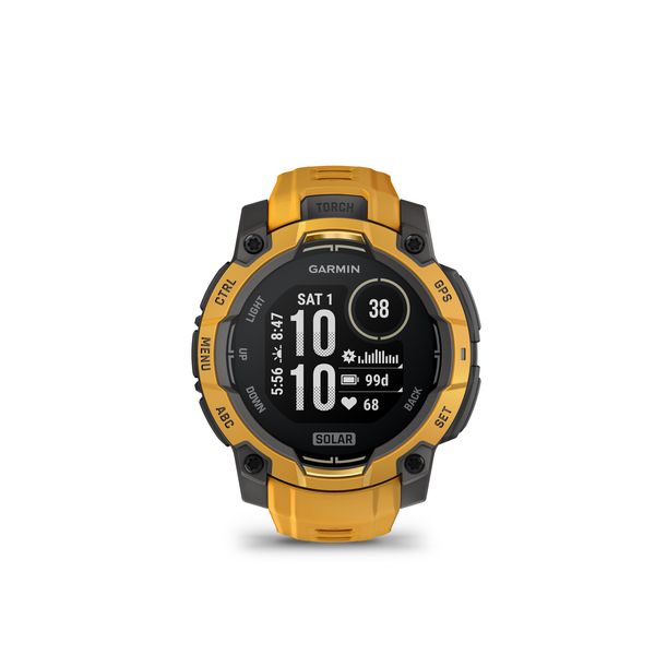 Garmin Instinct 3 - 45 mm, Solar Sunburst with sunburst/grey silicone band