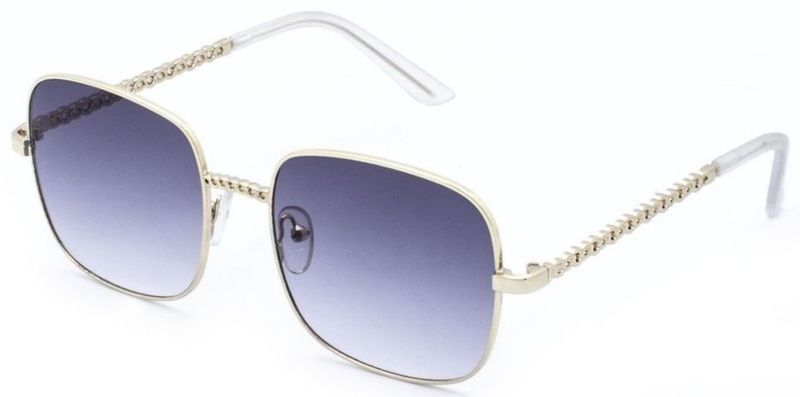 You &amp; I Ladies Gold Square Metal Sunglasses - Brown