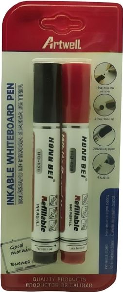 Artwell Inkable Whiteboard Marker Pen - Pack of 2 - Black And Red