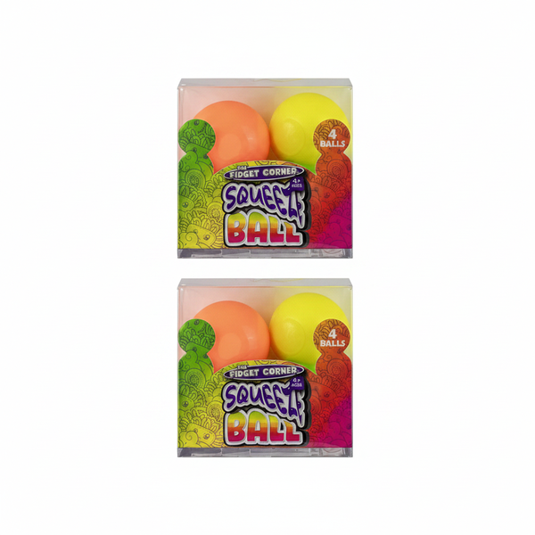 Mini Neon Stress Balls - 4 piece - 2 Pack