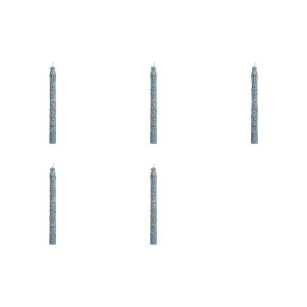 Embossed Aromatherapy Candle - Blue Wind Chime Scent - Grey - 5 Pack