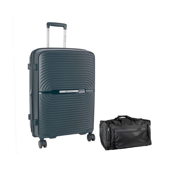 Cellini Sonic 4 Wheel Luggage Trolley Green + Free Fold Up Duffle